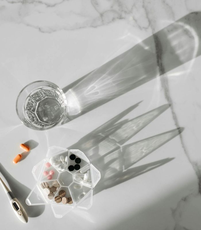 Natural herbal elements and clean water for daily health routine